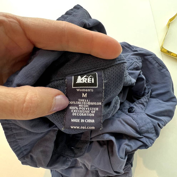 REI Tactel Nylon Blue Vented Short Sleeve Button Front Top Size Medium - Picture 2 of 12